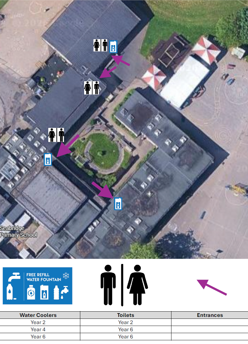 Toilets and Water Fountains Map